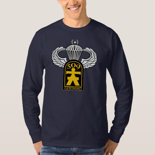 509. Im Flugzeug Veteran mit Sprung Wings T-Shirt (Vorderseite)