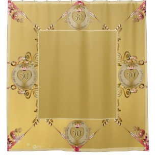 50./1. Hochzeitstag im Golden Ochre Duschvorhang