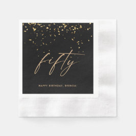 50. 50. Elegant Gold Confetti Geburtstagsparty Serviette