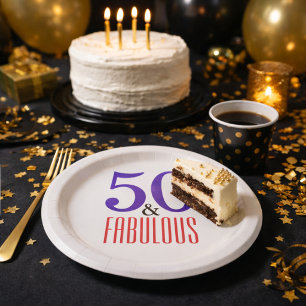 50. 50 Fabelhafte Geburtstagsfeier Teller Dekor