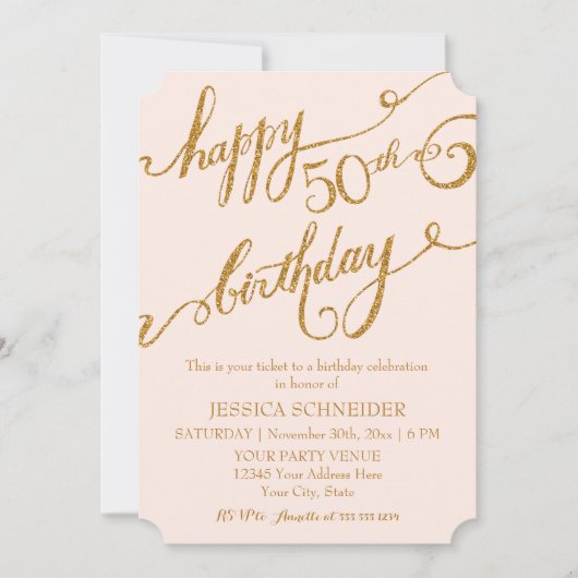 50., 50. Geburtstagsparty Einladung (Vorderseite)