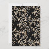 50. 50. Jugendstil Black n Gold Jubiläum Einladung (Rückseite)