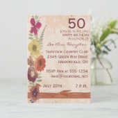 50. - 59. Geburtstags-Party Einladungen (Stehend Vorderseite)
