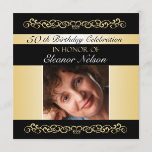 50.-59. Geburtstagsparty Einladungen mit Foto