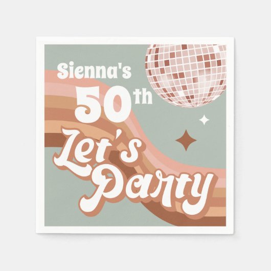 50. 70er Disco Party Serviette (Vorderseite)