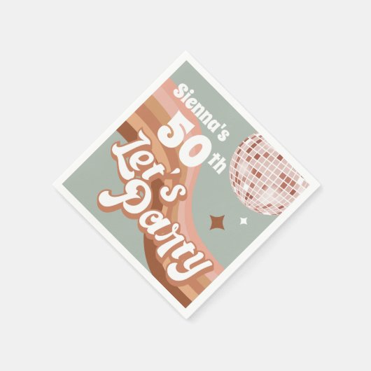 50. 70er Disco Party Serviette (Ecke)