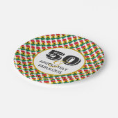 50 & Absolut fabelhafte GHANA-Feier Pappteller (Schrägansicht)
