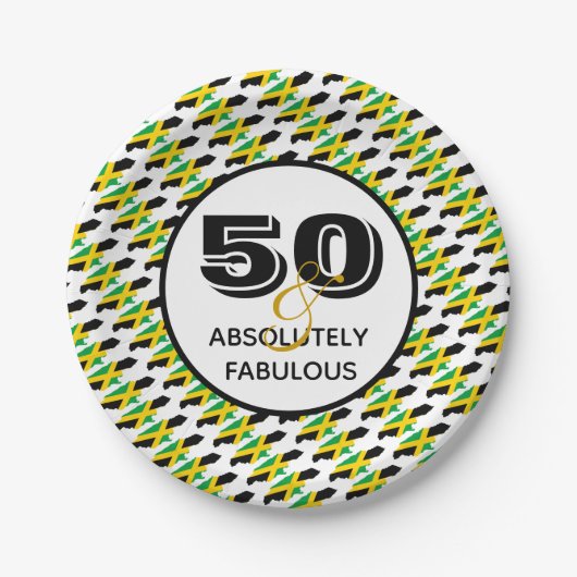 50 & Absolut fabelhafte JAMAICA-Feier Pappteller (Vorderseite)