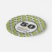 50 & Absolut fabelhafte JAMAICA-Feier Pappteller (Schrägansicht)