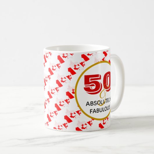 50 & Absolut fabelhafte KANADA Geburtstag Kaffeetasse (VorderseiteRechts)