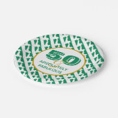 50 & Absolut fabelhafte NIGERIA-Feier Pappteller (Schrägansicht)