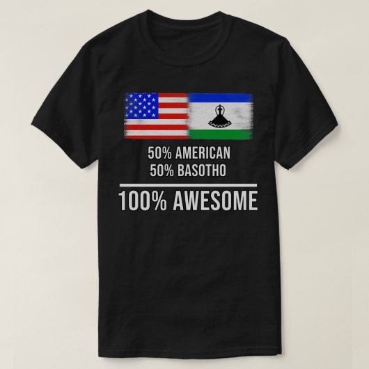 50 American 50 Basotho 100 Phantastisches Geschenk T-Shirt (Design vorne)