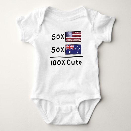50% Amerikaner 50% Australier 100% Niedlich Austra Baby Strampler (Vorderseite)