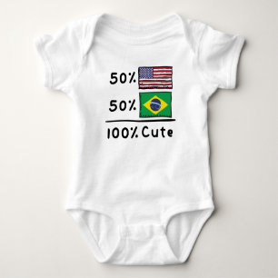 50% Amerikaner 50% Brasilianer 100% Niedlich Brasi Baby Strampler