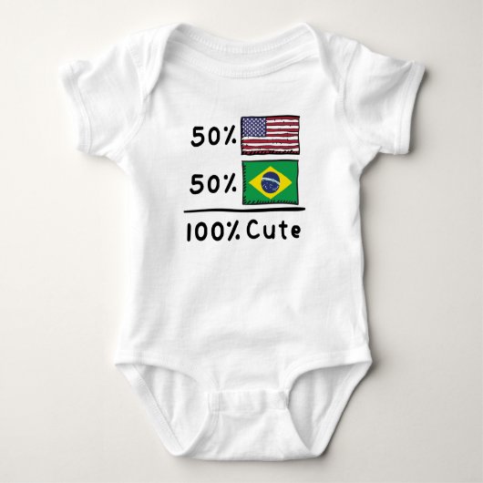50% Amerikaner 50% Brasilianer 100% Niedlich Brasi Baby Strampler (Vorderseite)