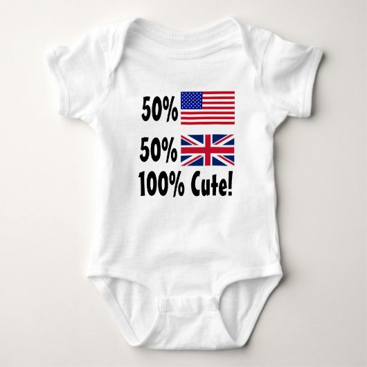 50% Amerikaner 50% Britische 100% Niedlich Baby Strampler (Vorderseite)