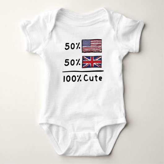 50% Amerikaner 50% Britische 100% Niedlich Großbri Baby Strampler (Vorderseite)