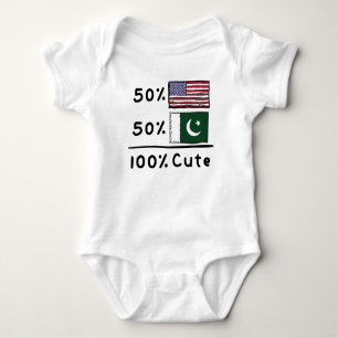 50 % Amerikaner 50 % Pakistaner 100 % Niedlich Pak Baby Strampler