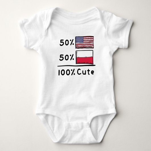 50 % Amerikaner 50 % Polen 100 % Niedlich Polen US Baby Strampler (Vorderseite)