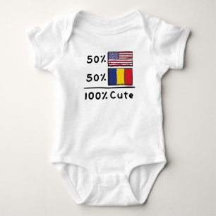 50% Amerikaner 50% Rumäne 100% Niedlich Rumänien Baby Strampler