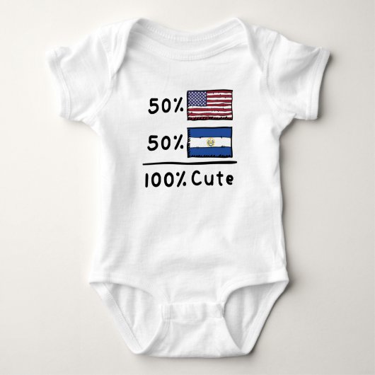 50 % Amerikaner 50 % Salvadorianer 100 % Niedlich Baby Strampler (Vorderseite)