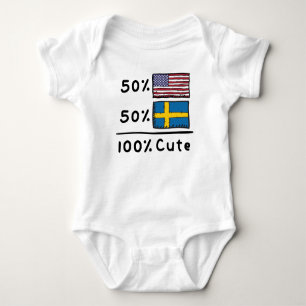 50% Amerikaner 50% Schweden 100% Niedlich Schweden Baby Strampler