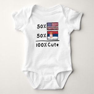50% Amerikaner 50% Serbisch 100% Niedlich Serbien  Baby Strampler