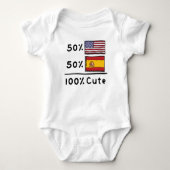 50% Amerikaner 50% Spanisch 100% Niedlich Spanien Baby Strampler (Vorderseite)