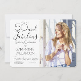 50 and Fabulous | 50th Birthday Elegant Photo Einladung
