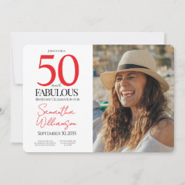 50 and Fabulous | 50th Birthday Elegant Photo Einladung