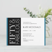 50 and Fabulous 50th Birthday Invitation Einladung (Stehend Vorderseite)