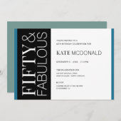 50 and Fabulous 50th Birthday Invitation Einladung (Vorne/Hinten)