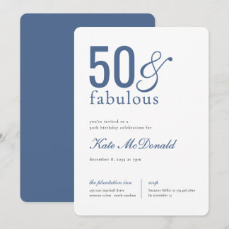 50 and Fabulous 50th Birthday Invitation Einladung
