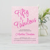 50 and Fabulous | 50th Birthday Invitation Einladung (Stehend Vorderseite)