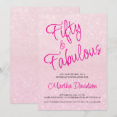 50 and Fabulous | 50th Birthday Invitation Einladung (Vorne/Hinten)