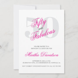50 and Fabulous | 50th Birthday Invitation Einladung