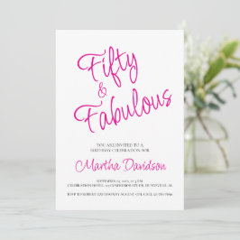 50 and Fabulous | 50th Birthday Invitation Einladung