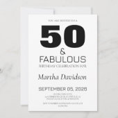 50 and Fabulous | 50th Birthday Invitation Einladung (Vorderseite)