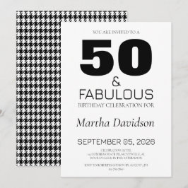 50 and Fabulous | 50th Birthday Invitation Einladung