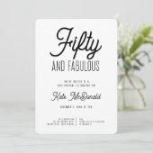 50 and Fabulous 50th Birthday Invitation Einladung (Stehend Vorderseite)