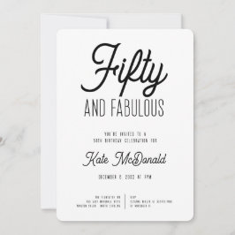 50 and Fabulous 50th Birthday Invitation Einladung
