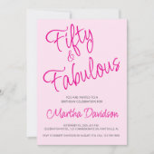 50 and Fabulous 50th Birthday Invitation Einladung (Vorderseite)