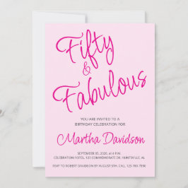 50 and Fabulous 50th Birthday Invitation Einladung