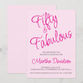 50 and Fabulous 50th Birthday Invitation Einladung (Vorne/Hinten)
