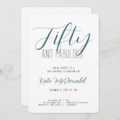 50 and Fabulous 50th Birthday Invitation Einladung (Vorne/Hinten)