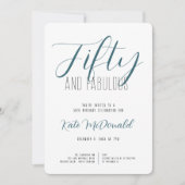 50 and Fabulous 50th Birthday Invitation Einladung (Vorderseite)