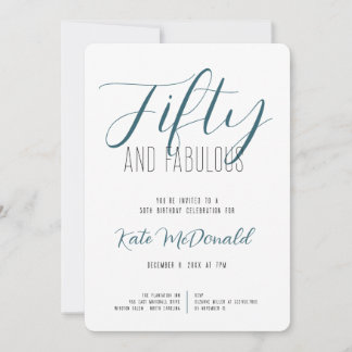 50 and Fabulous 50th Birthday Invitation Einladung
