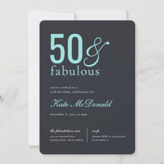 50 and Fabulous 50th Birthday Invitation Einladung