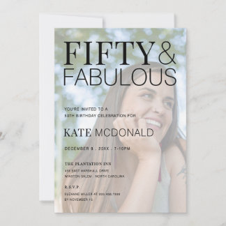 50 and Fabulous 50th Birthday Invitation Einladung