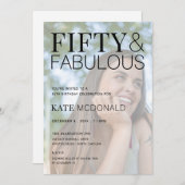 50 and Fabulous 50th Birthday Invitation Einladung (Vorne/Hinten)